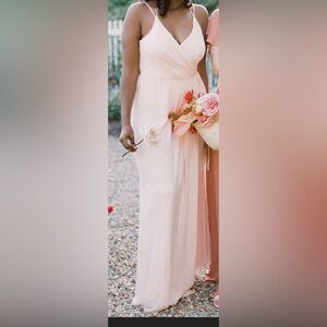 David's Bridal Soft Pink Asymmetrical Dress